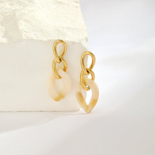 Schakel Oorbellen met Hars – Trendy & Lichtgewicht | Twinolo