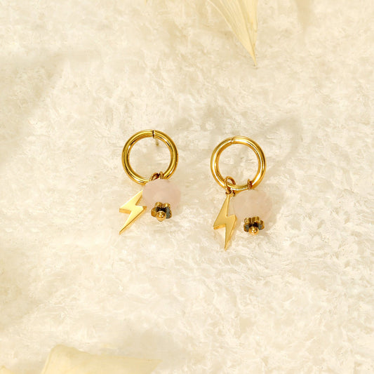 Oorbellen met Bliksem & Hangende Steen – Stoer & Stijlvol | Twinolo