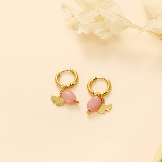 Hoepel Oorbellen met Druppelvormige Opaal – Subtiele Kleuren | Twinolo