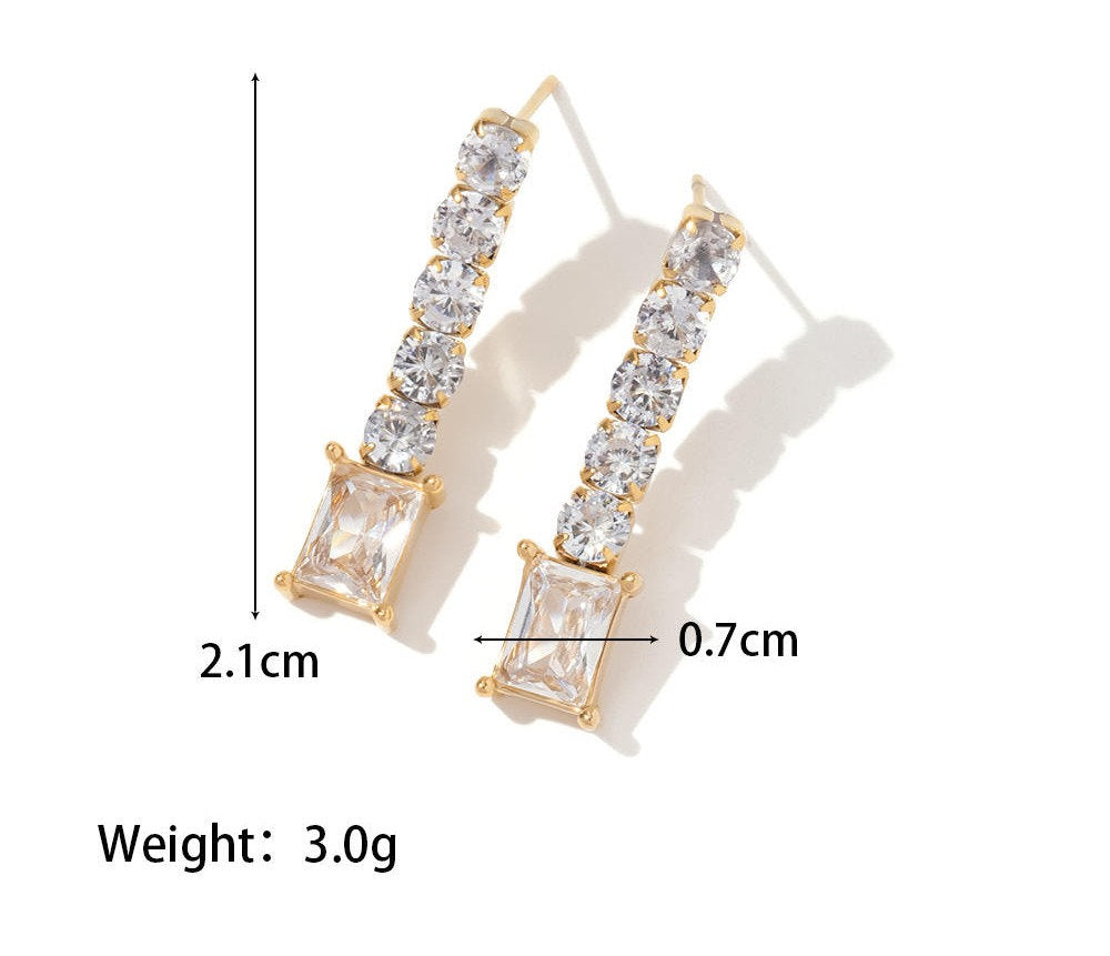 Boucles d'oreilles Statement Zirconia - Élégantes & Scintillantes | Twinolo