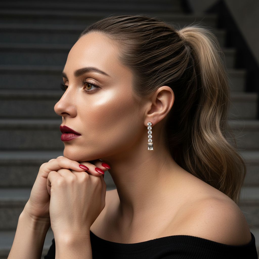 Boucles d'oreilles Statement Zirconia - Élégantes & Scintillantes | Twinolo