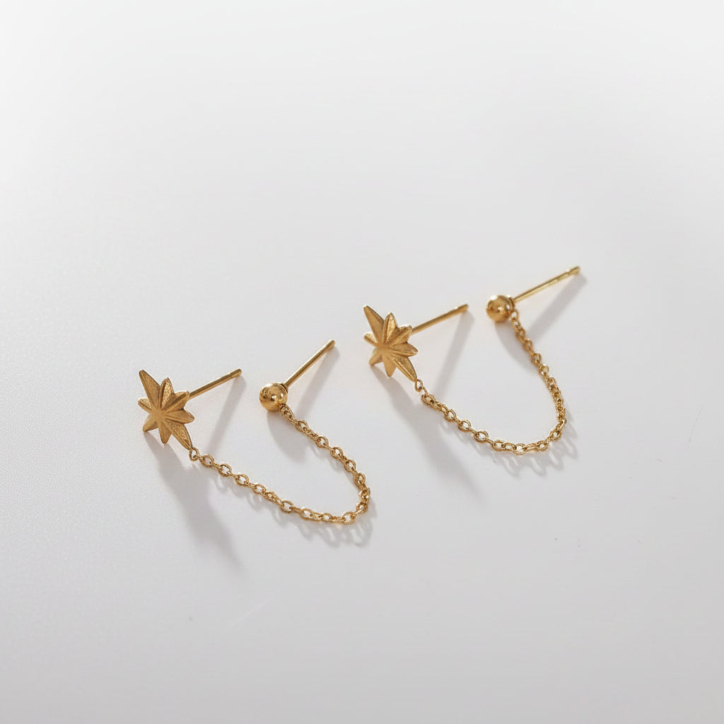 Boucles d'oreilles avec détails en chaîne – Déclaration Moderne | Twinolo