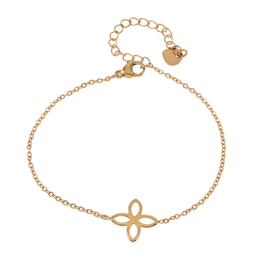 Goudkleurige Schakelarmband met Klavertje – Charmant & Elegant | Twinolo