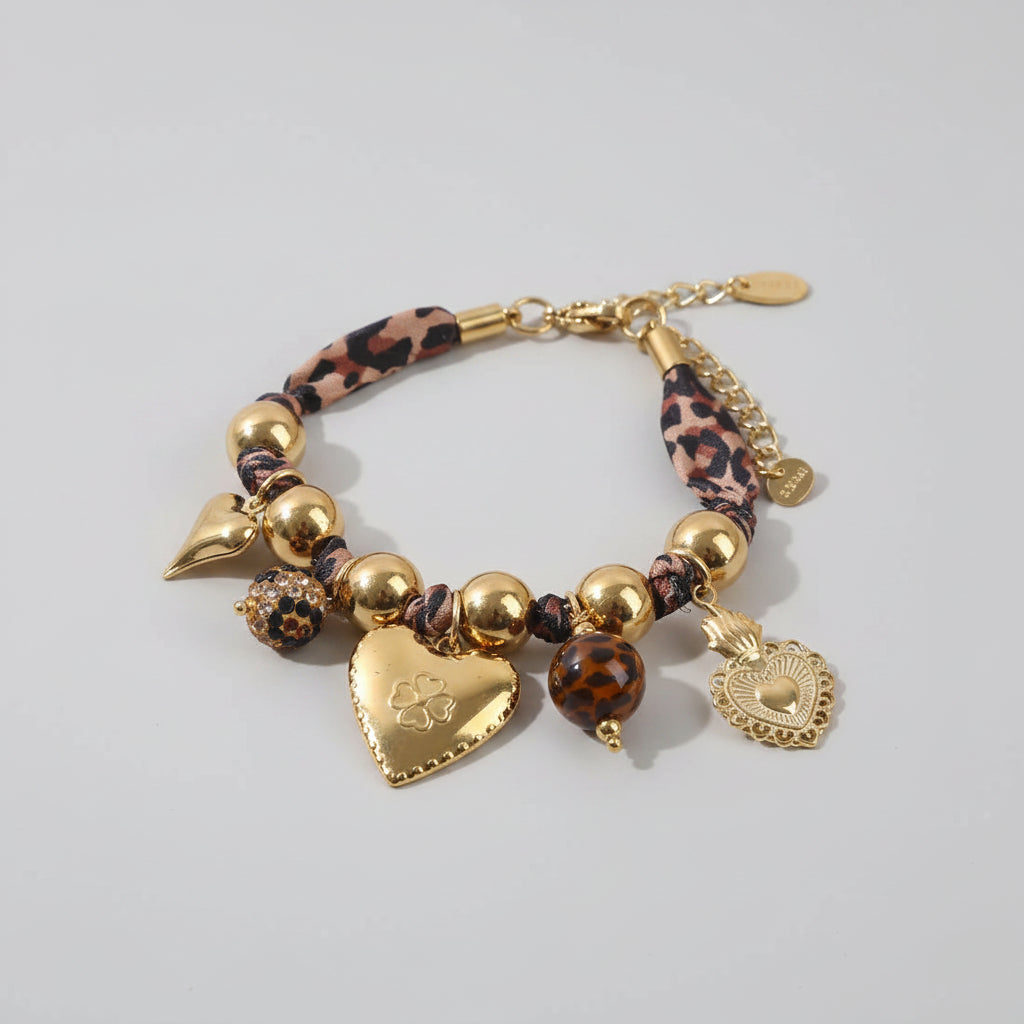 Bracelet de Charms pour Femmes – Cordon Léopard | Twinolo