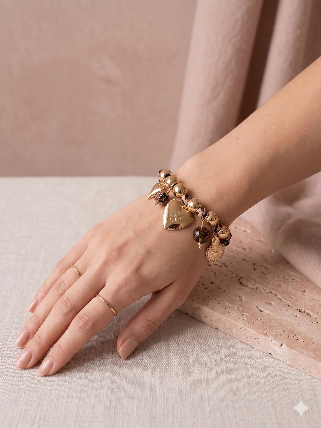 Bracelet de Charms pour Femmes – Cordon Léopard | Twinolo