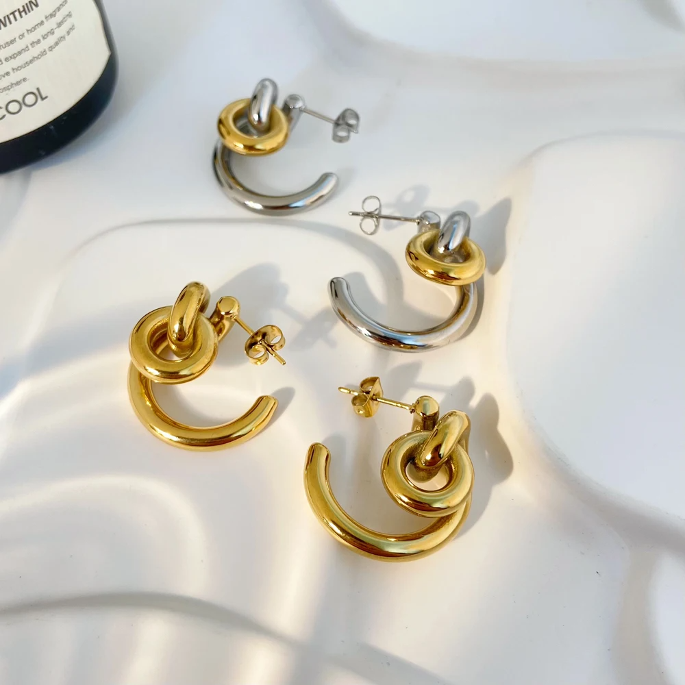 Mini Hoops en Argent & Or – Duo Intemporel | Twinolo