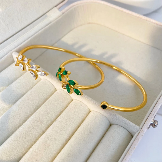 Cuff Bracelet with Zirconia Stones – Luxurious & Timeless | Twinolo