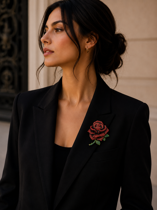 Flower Brooch - Elegant Brooch with Crystals | Twinolo