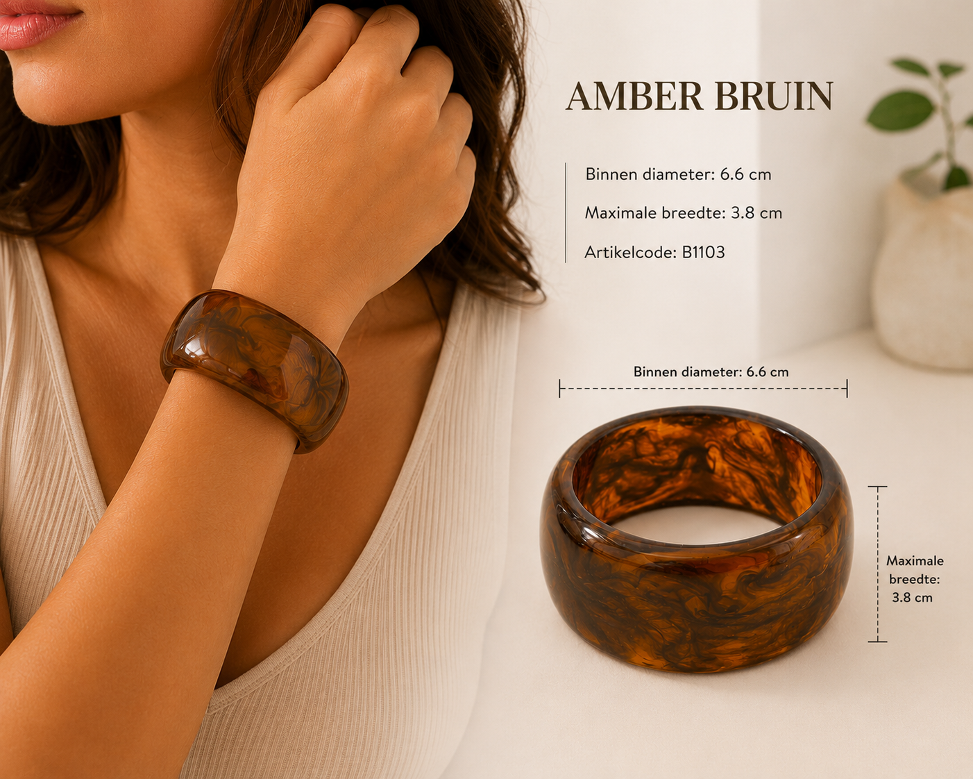 Dames Resin Bangle Armband | Twinolo