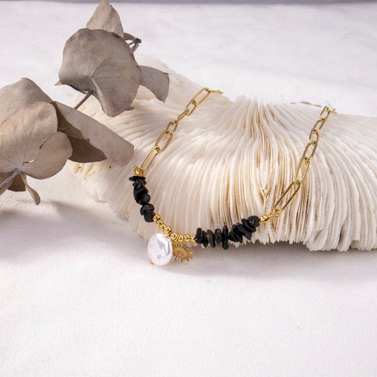 Ketting met Zonhanger en Parel – Trendy Goudkleurig Design | Twinolo