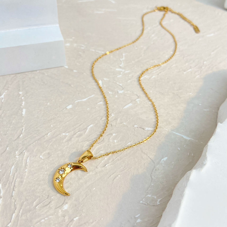 Collier avec Pendentif Lune – Élégant & Intemporel | Twinolo