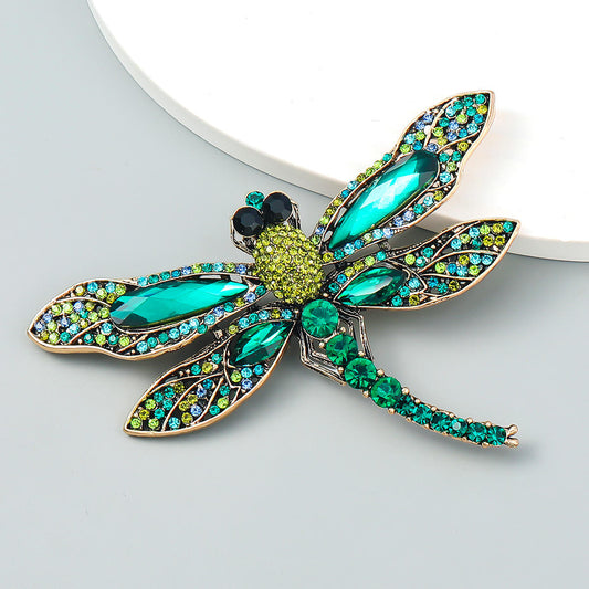 Libellebroche - Elegante Broche met Kristallen en Parel | Twinolo