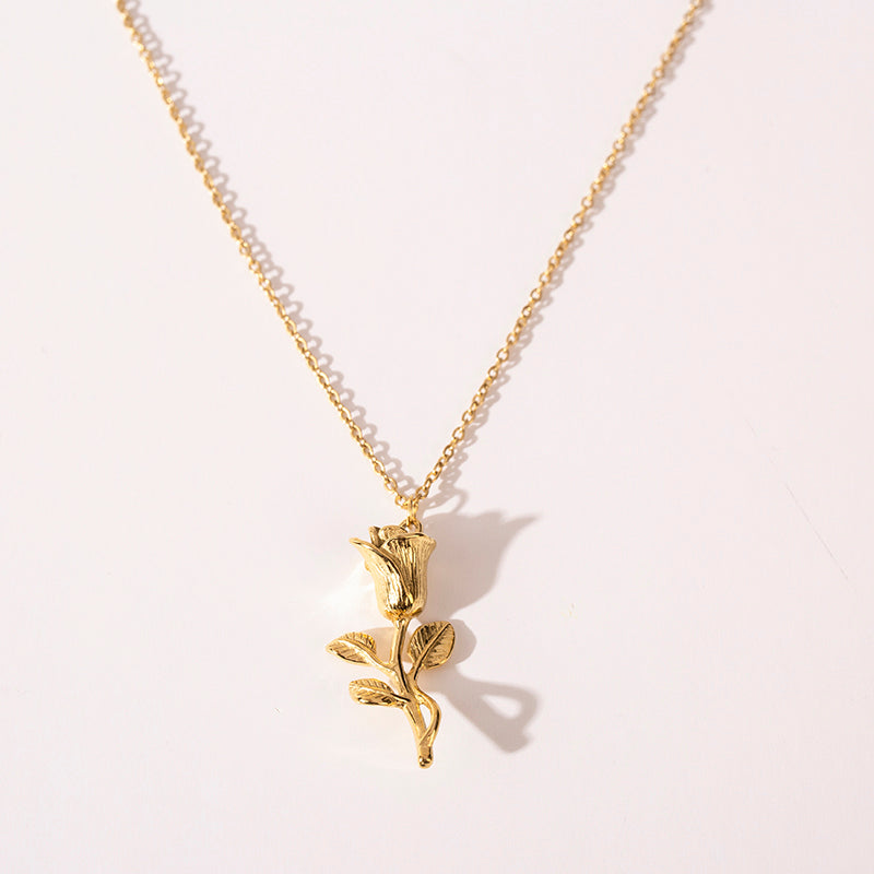 Collier avec pendentif rose – Romantique et élégant | Twinolo
