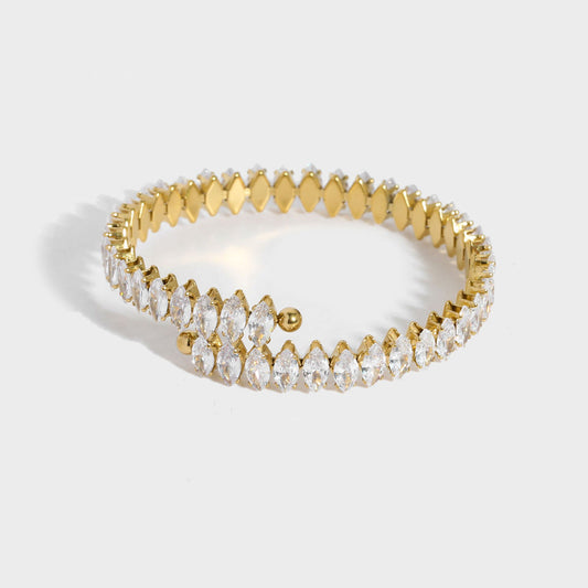 Flexible Bangle with Zirconia – Elegant & Comfortable | Twinolo