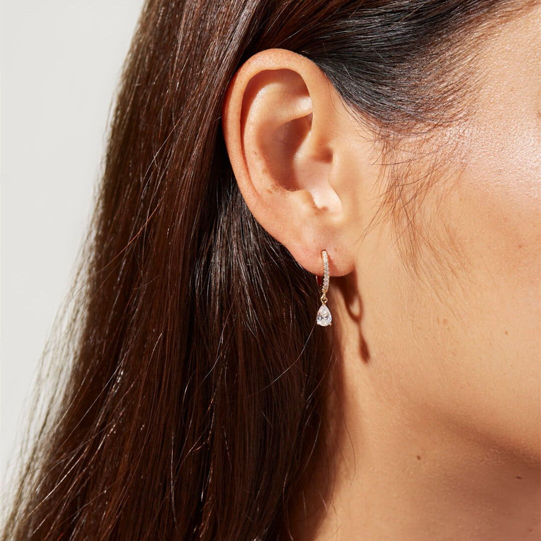 Boucles d'oreilles élégantes en forme de goutte avec zircone – Accents étincelants | Twinolo