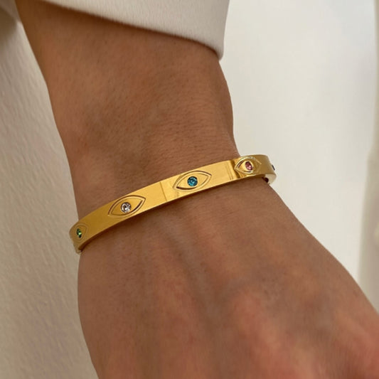 Eye Motif Bangle – Protective & Stylish | Twinolo