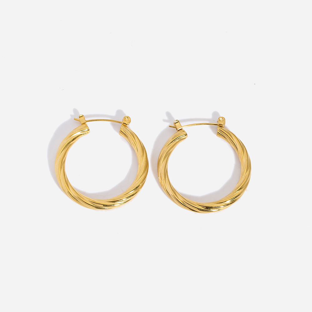 Boucles d'oreilles Croissant – Texture et Brillance Sublimes | Twinolo