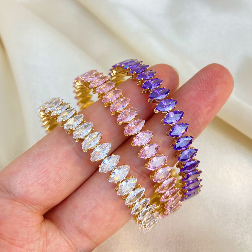 Jonc flexible avec Zircons – Élégant & Confortable | Twinolo