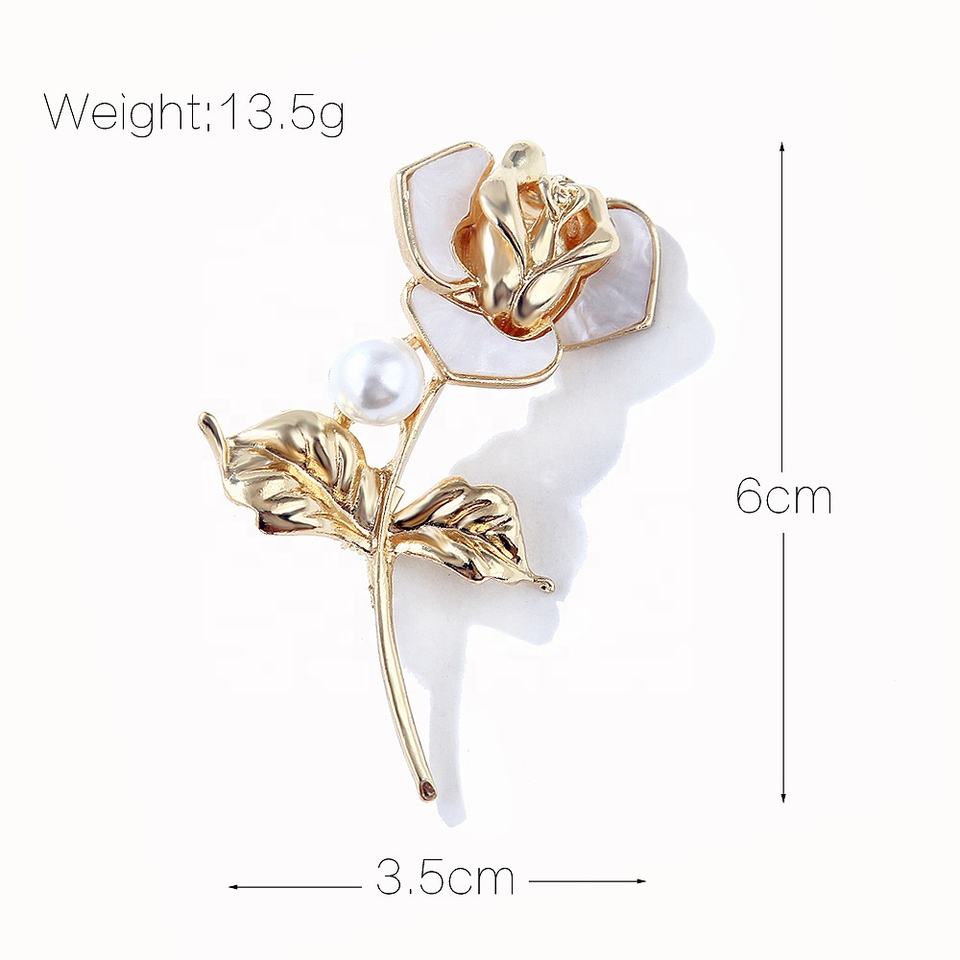 Broche Fleur - Broche Élégante avec Perle | Twinolo