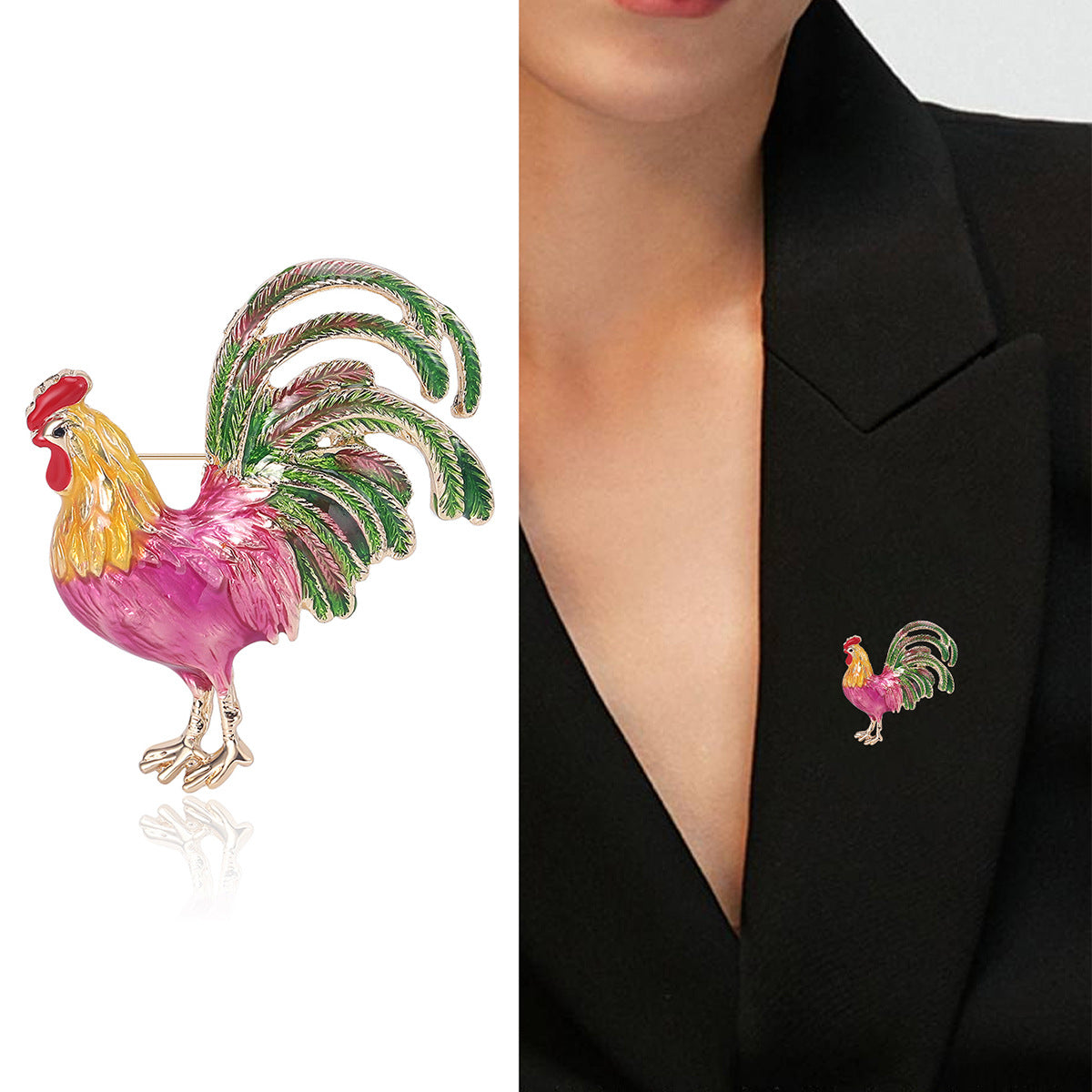 🐓 Broche Coq – Broche Élégante | Twinolo