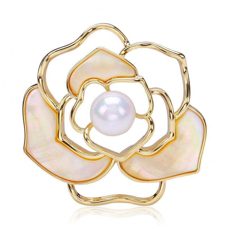 Broche Fleur - Élégante Broche avec Perle | Twinolo