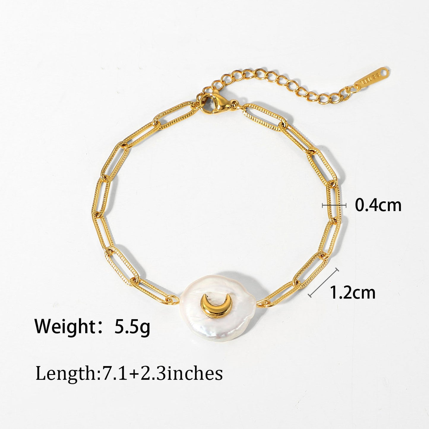Bracelet de Perles d'Eau Douce avec Lune – Rêveur & Raffiné | Twinolo