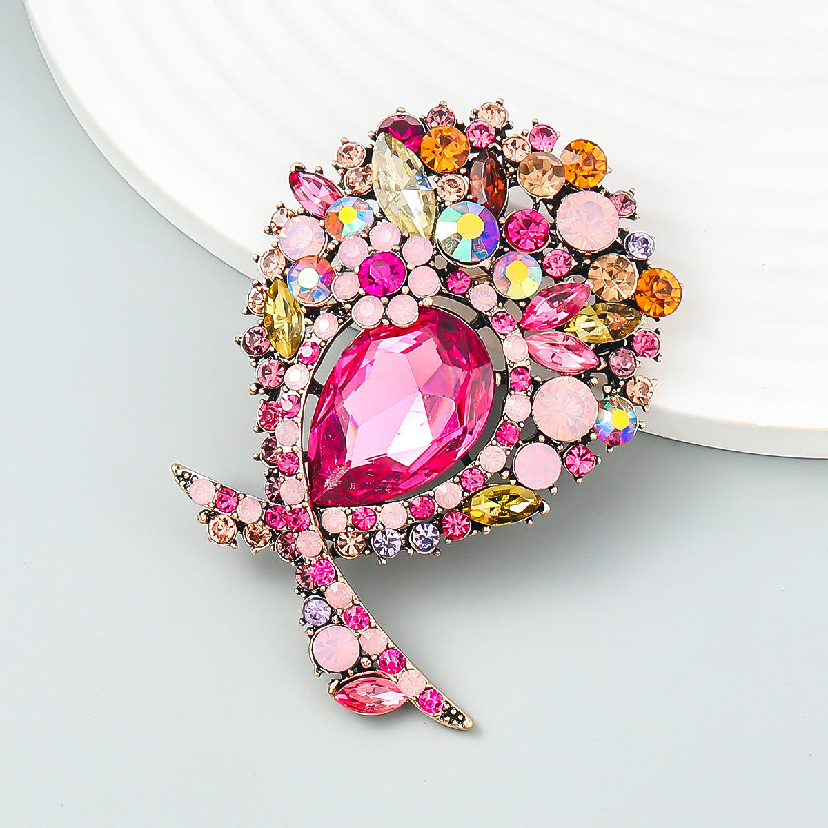 Broche fleur - Broche élégante avec cristaux | Twinolo