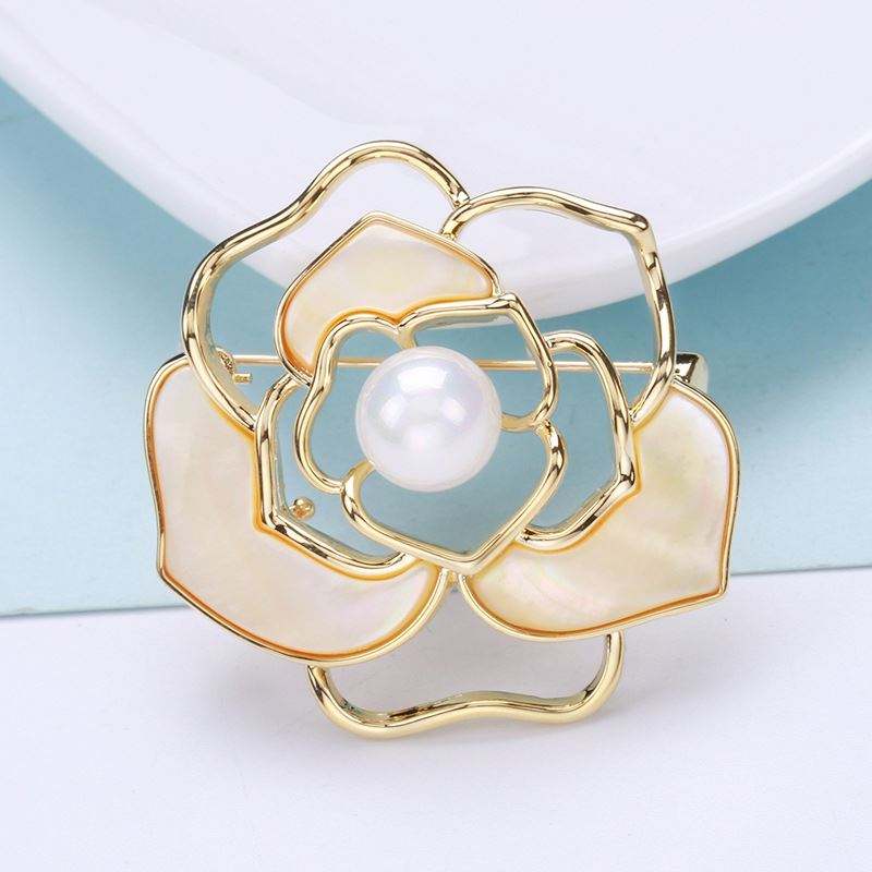 Broche Fleur - Élégante Broche avec Perle | Twinolo