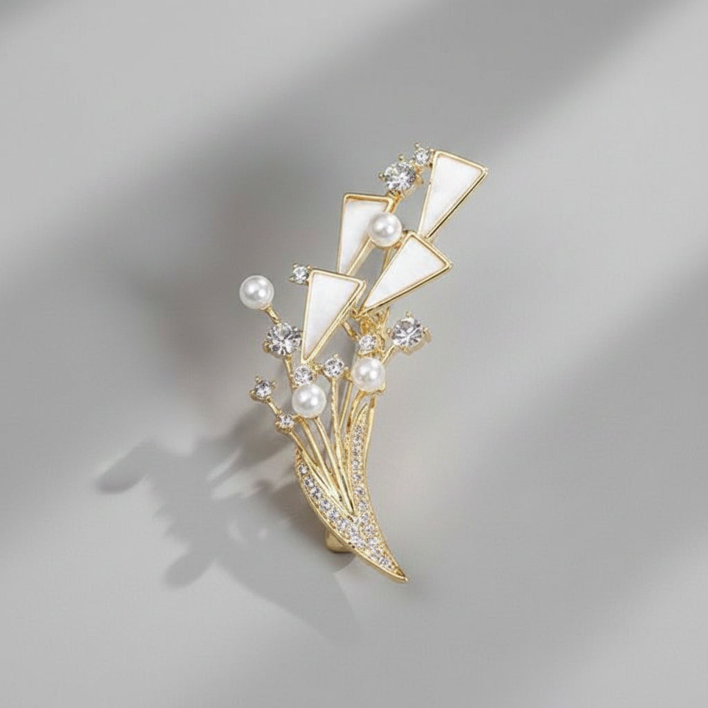 Broche florale - Broche élégante ornée de cristaux | Twinolo
