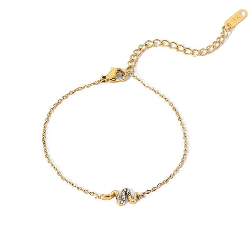 Bracelet fin avec pendentif serpent – Mystérieux et tendance | Twinolo