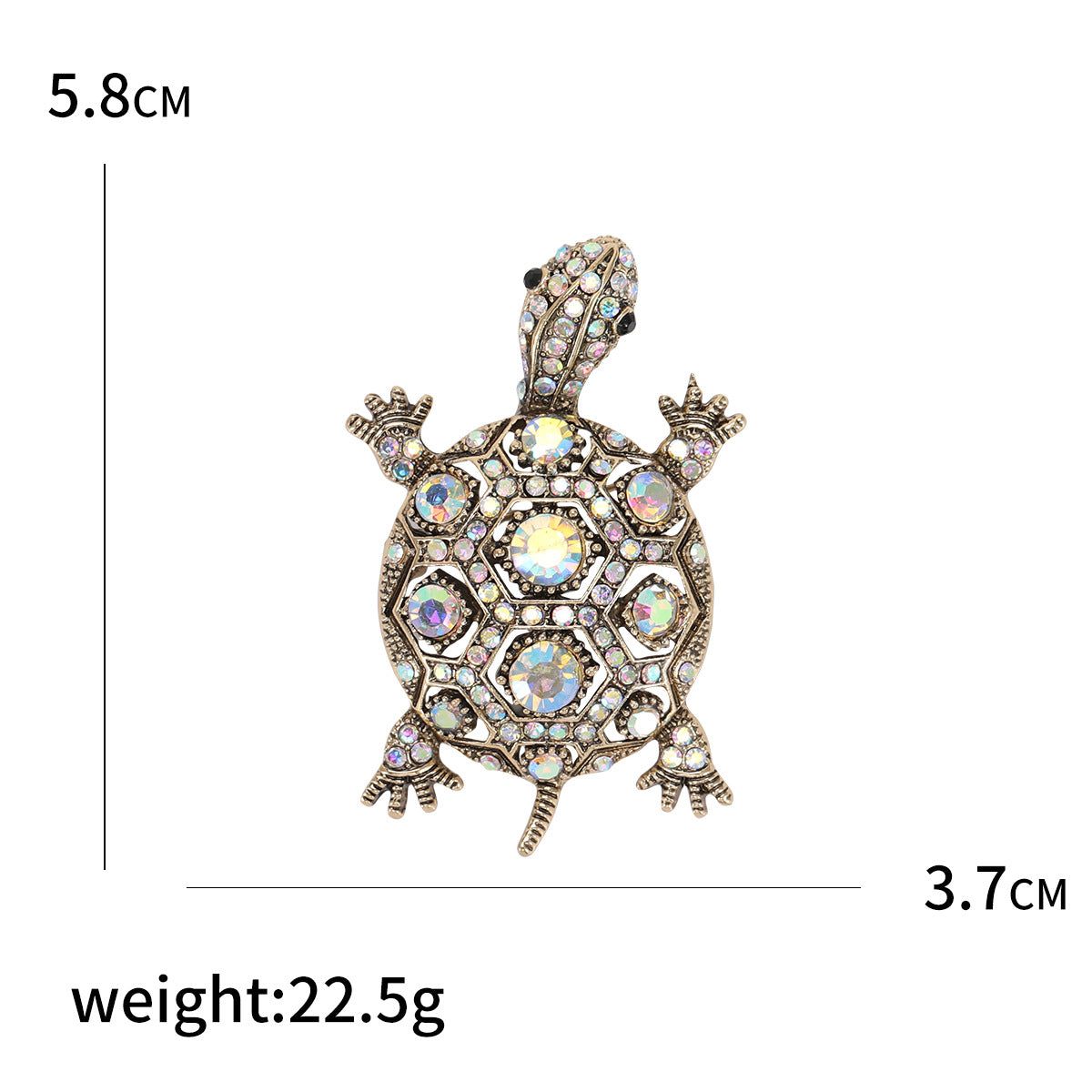 🐢 Broche Tortue avec Cristaux – Élégante Broche | Twinolo