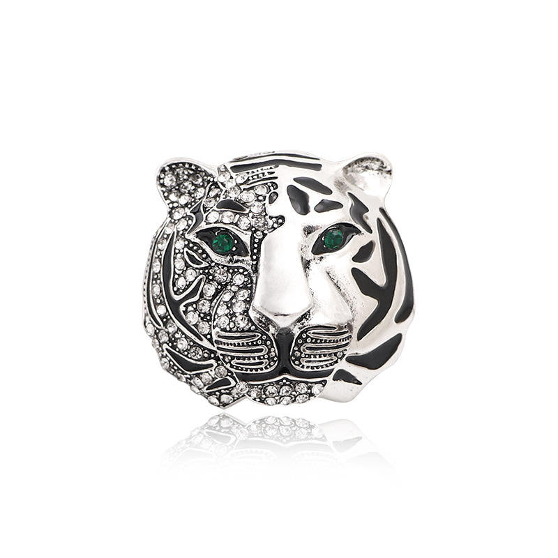 Broche - Broche Tête de Tigre Élégante avec Cristaux | Twinolo