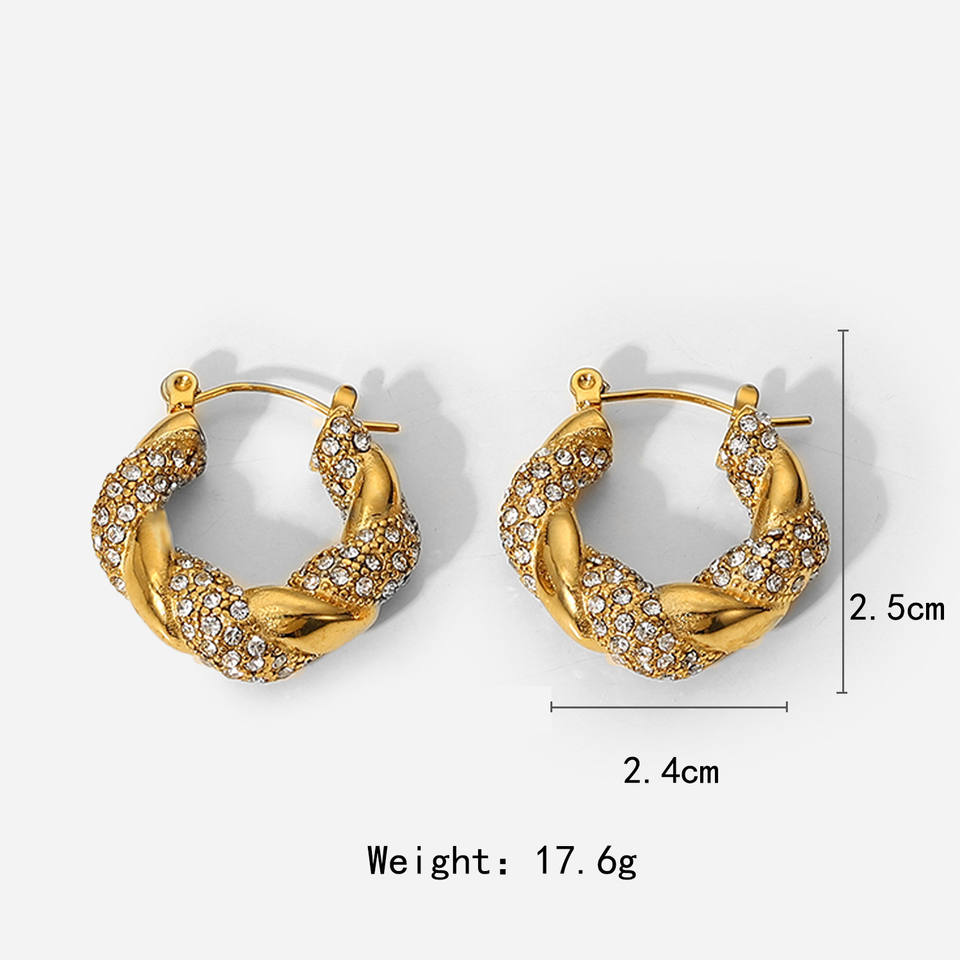 Croissant Oorbellen met Glanzende Groene Zirkonia – Stijlvol Contrast | Twinolo