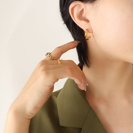 Mini Hoop Earrings with Colorful Zirconia – Subtle Shine | Twinolo