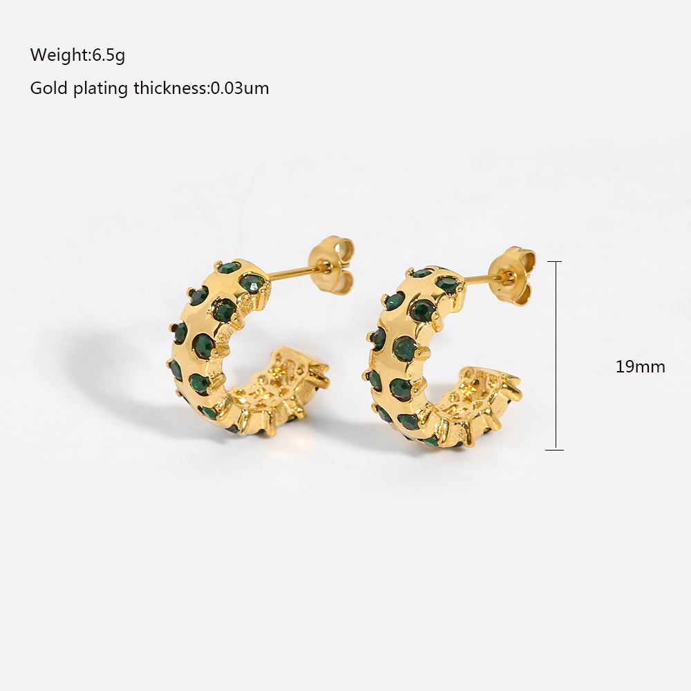 Mini Hoops met Groene Steentjes – Verfrissend & Chic | Twinolo