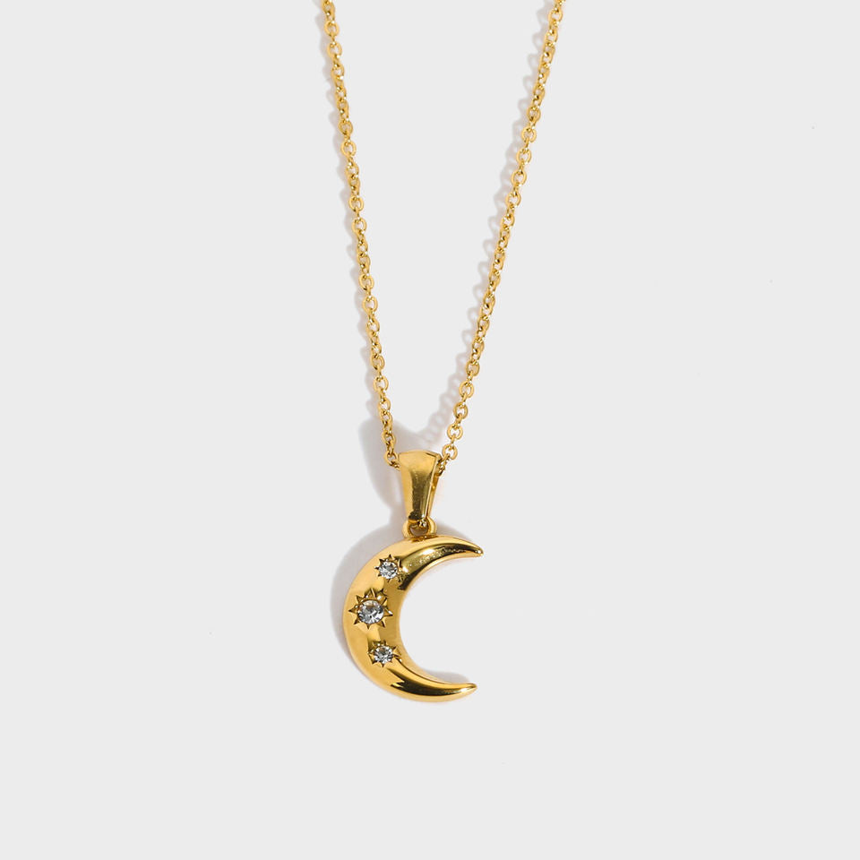 Collier avec Pendentif Lune – Élégant & Intemporel | Twinolo