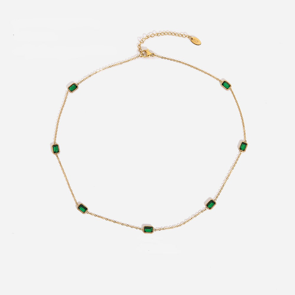 Collier Zirconium Vert – Élégant & Stylé | Twinolo
