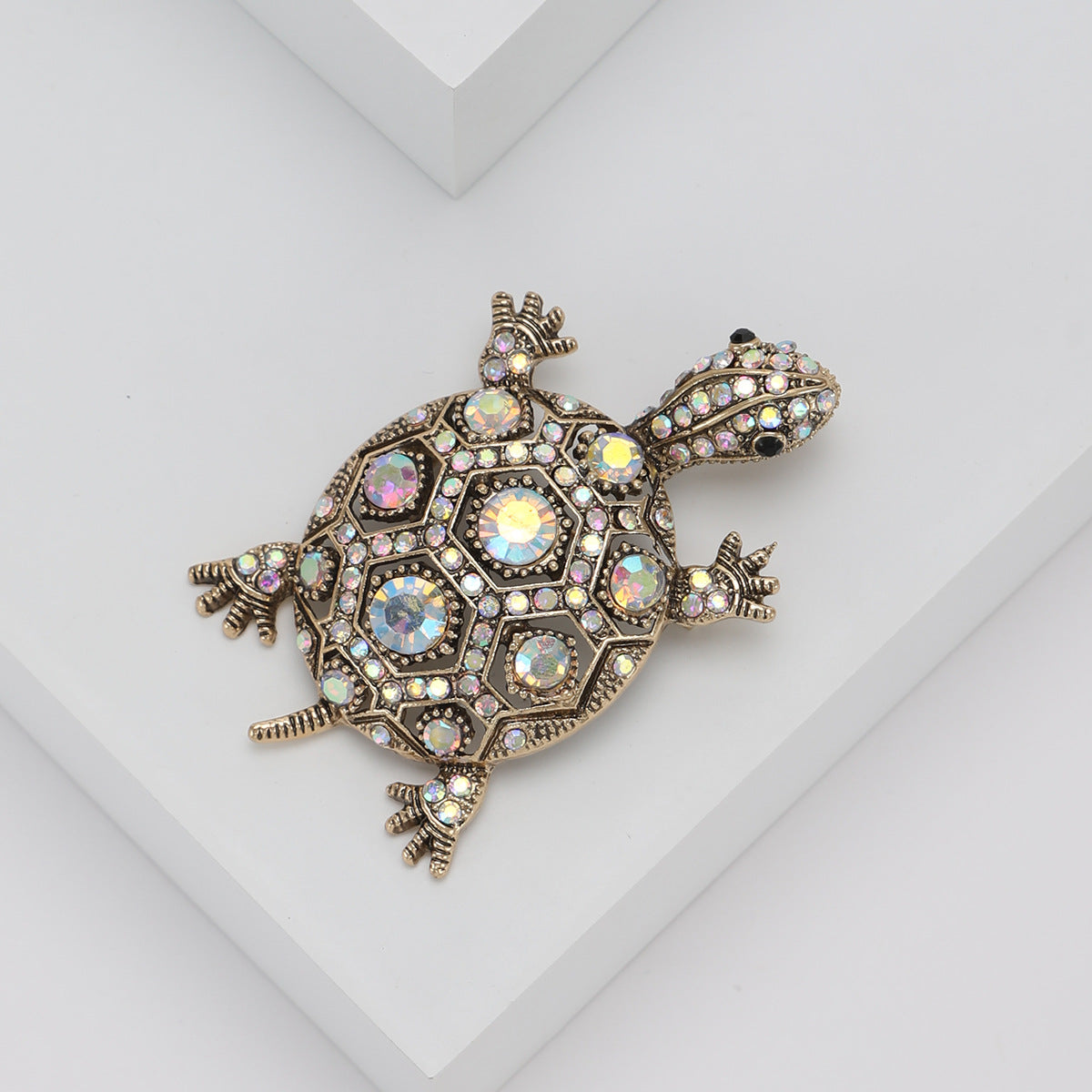 🐢 Broche Tortue avec Cristaux – Élégante Broche | Twinolo