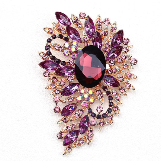 Bloembroche - Elegante Broche met Kristallen | Twinolo