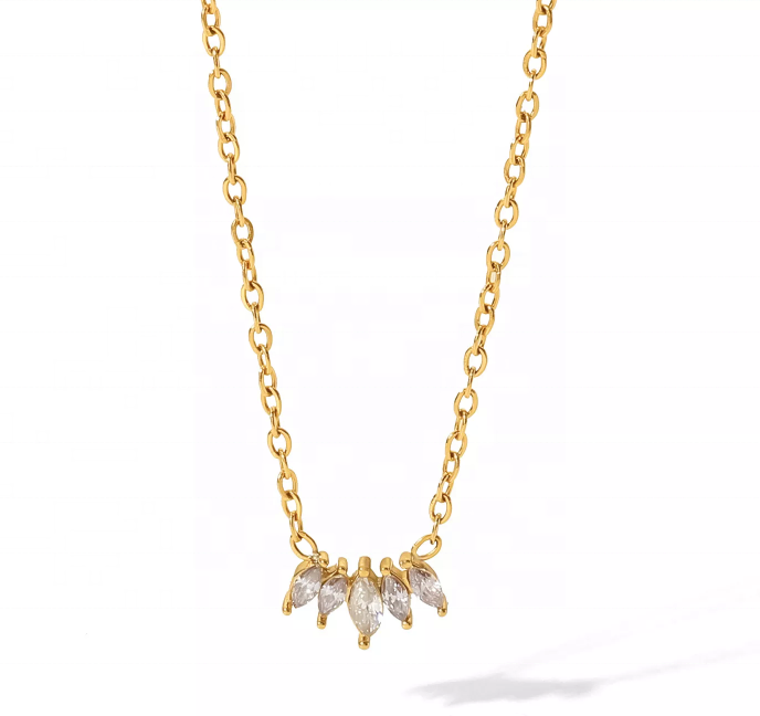 Collier avec pierres en Zirconium – Détail Scintillant | Twinolo