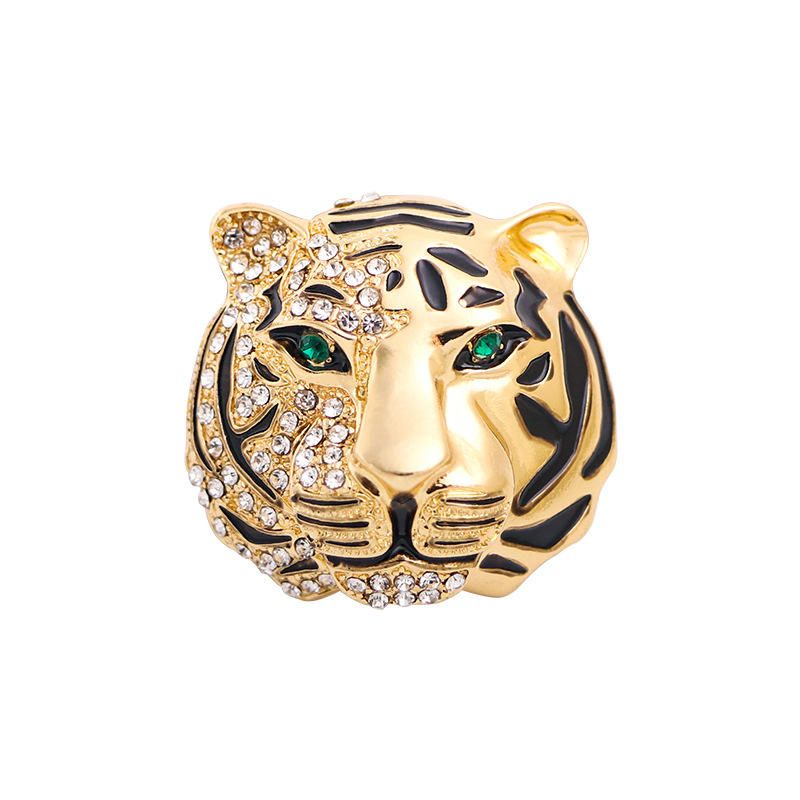 Broche - Broche Tête de Tigre Élégante avec Cristaux | Twinolo