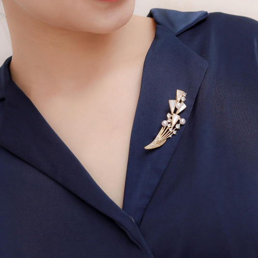 Bloembroche - Elegante Broche met Kristallen | Twinolo