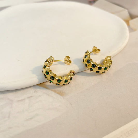 Mini Hoops met Groene Steentjes – Verfrissend & Chic | Twinolo