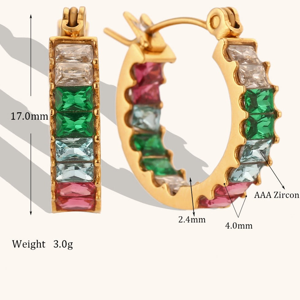 Créoles Zirconium Multicolore – Intemporelles & Chic | Twinolo