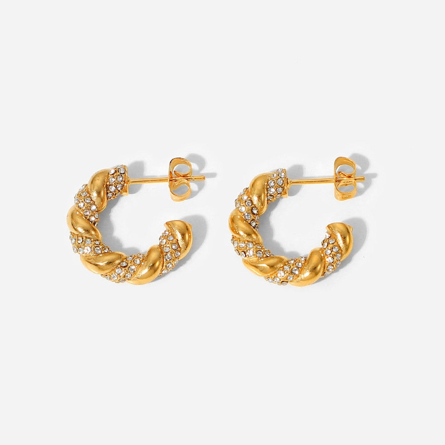 Boucles d'oreilles Croissant en Zirconium – Élégantes et Scintillantes | Twinolo