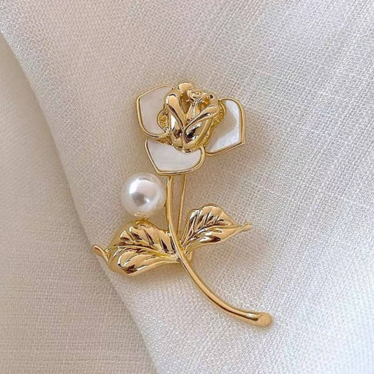 Bloembroche - Elegante Broche met Parel | Twinolo