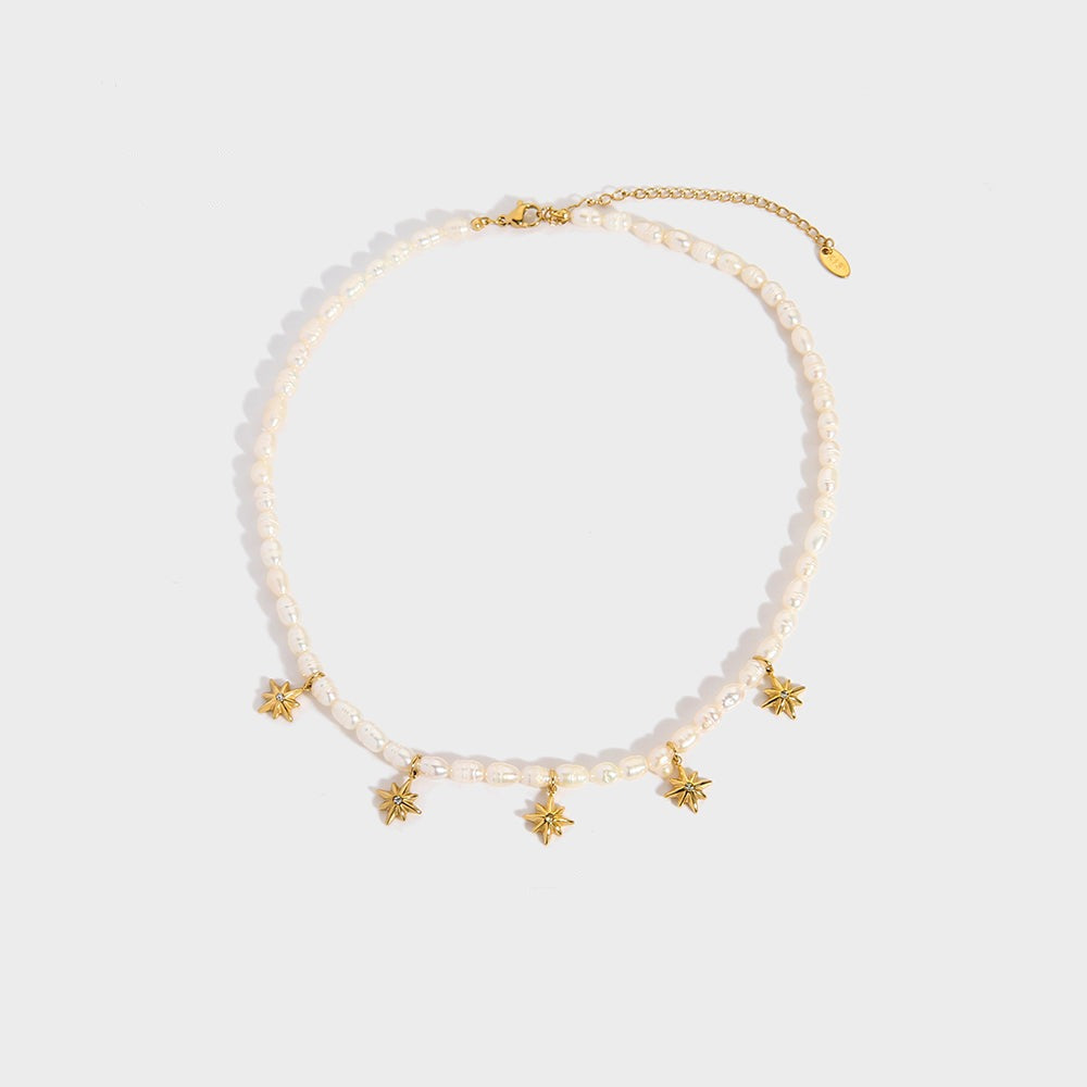 Parelketting met Zoetwaterparels & Sterretjes – Elegant & Speels | Twinolo