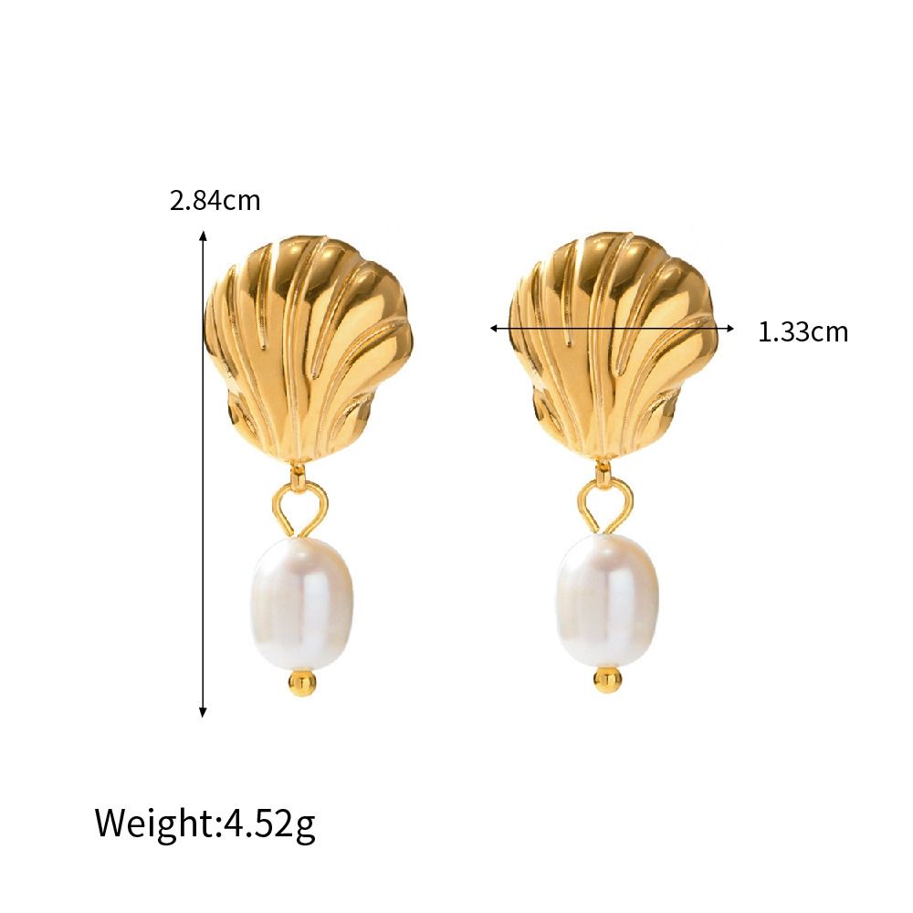 Shell Earrings with Pearl – Natural Elegance | Twinolo