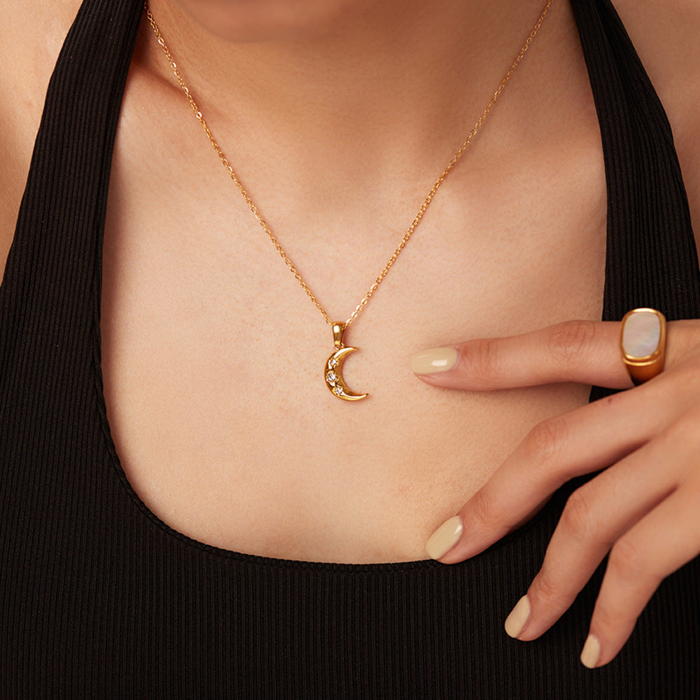 Collier avec Pendentif Lune – Élégant & Intemporel | Twinolo