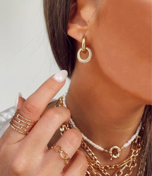 Hoepel Oorbellen met Steentjes – Glanzende Details | Twinolo